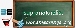 WordMeaning blackboard for supranaturalist
